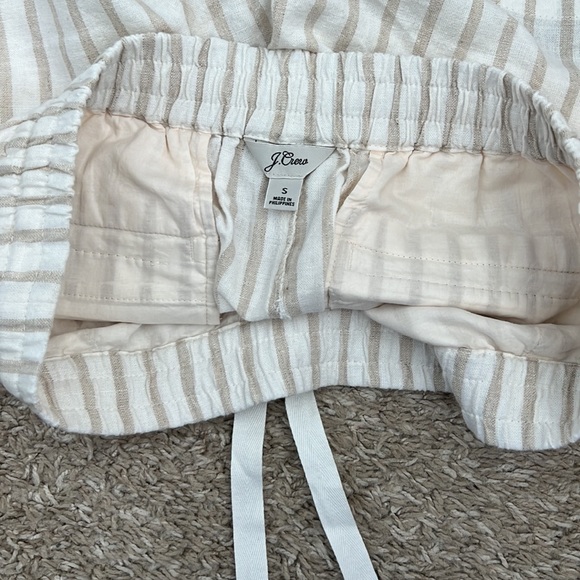 J Crew Cream and tan linen shorts - Picture 3 of 3
